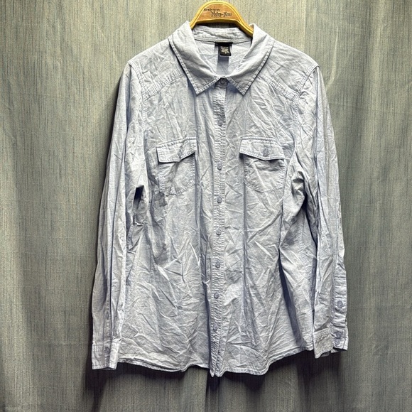 Torrid Soft Blue Casual button up Top size 2XL - Picture 1 of 8